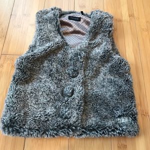 IKKS Girls Faux fur vest sz 6